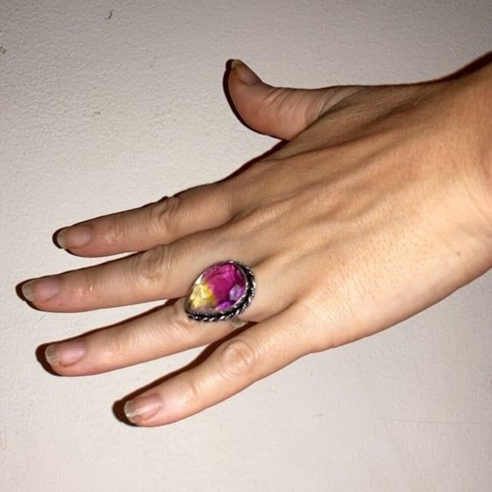 Magical Pink Mystic Topaz 925 Silver Ring Juniors Gift Women’s Size 7 Jewelry